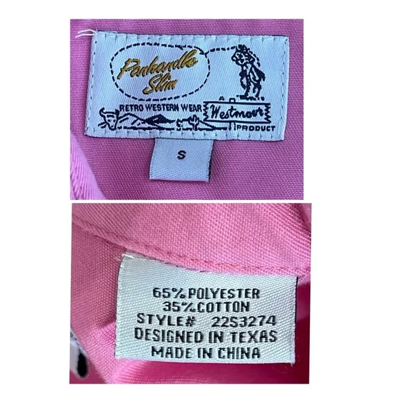 Panhandle Slim Embroidered rhinestones snap front western shirt rodeo barbie S - Picture 5 of 16